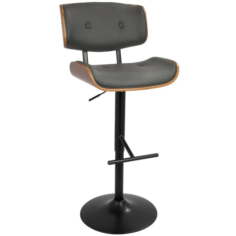 Lombardi Gray Adjustable Bar Stool