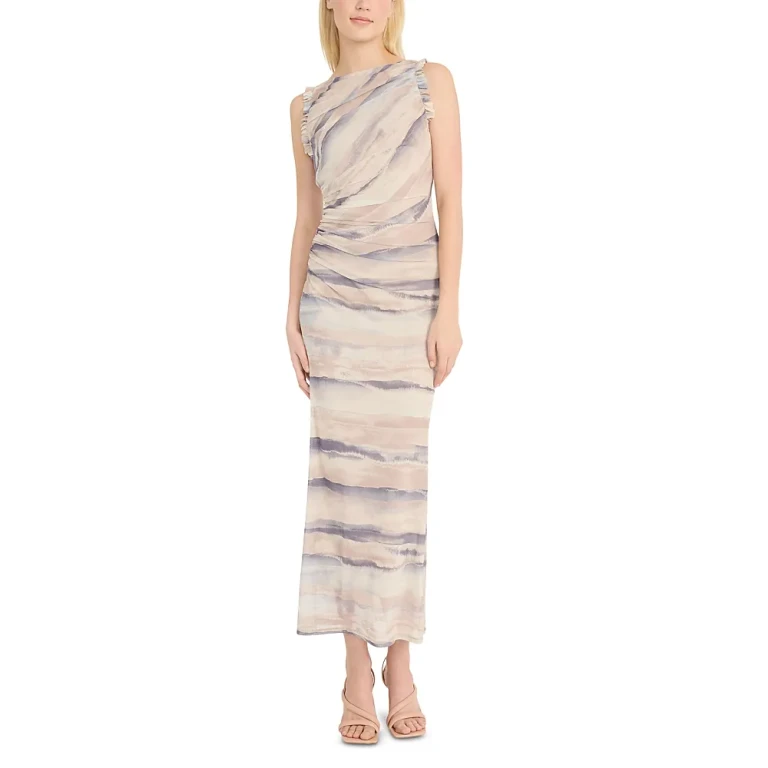 Donna Morgan Ruffled Trim Midi Dress
