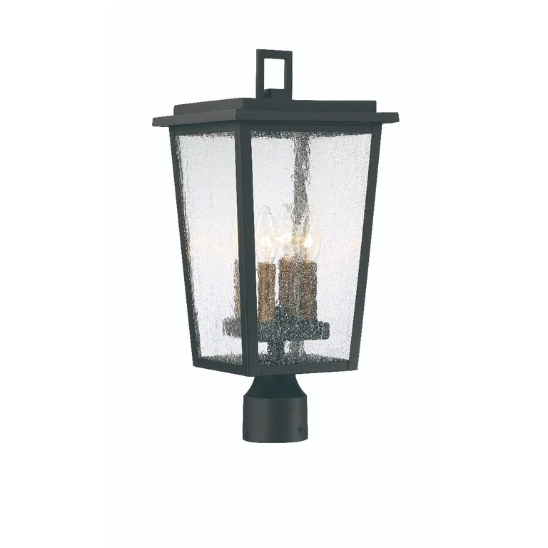 Cantebury 4-Light 20" Outdoor Post Light in Black with Gold