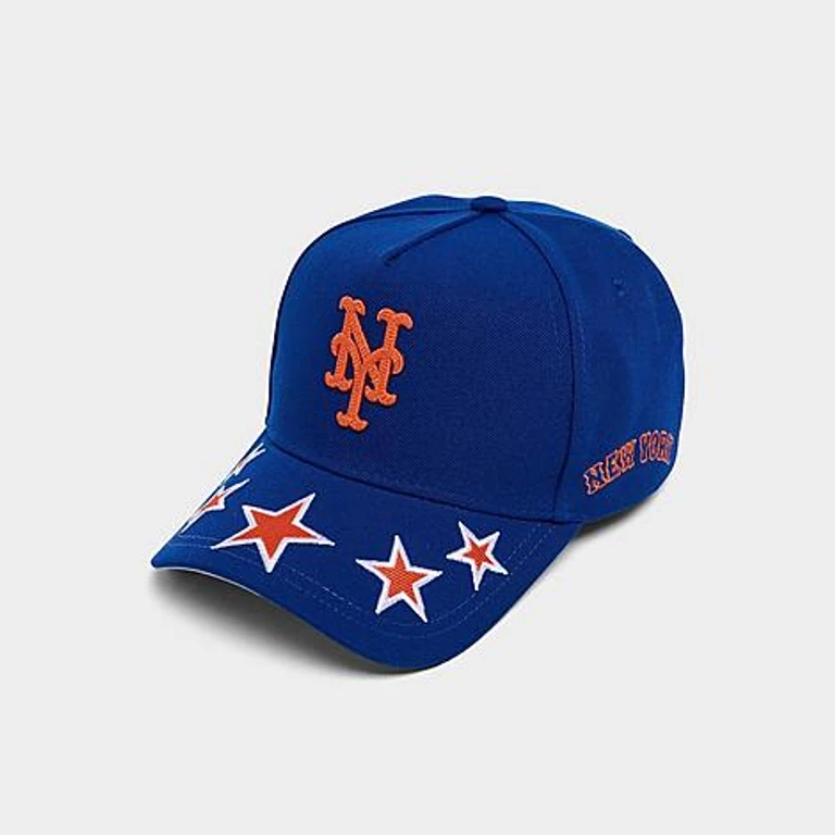 Mitchell & Ness New York Mets MLB Shining Stars Pro Crown Snapback Hat in Royal/Orange