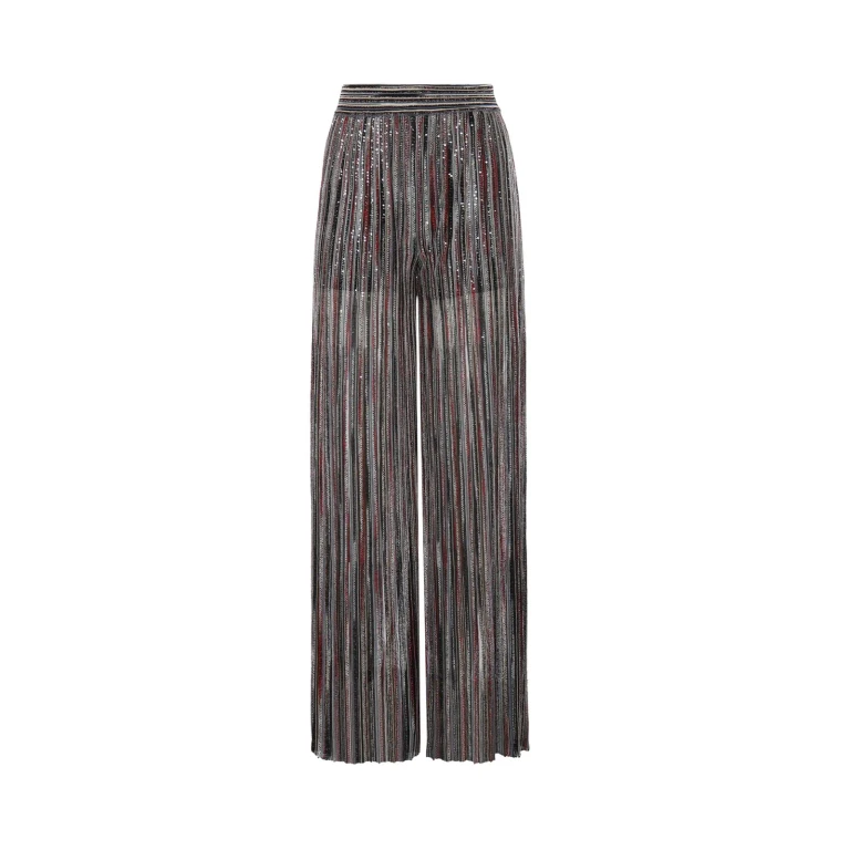 Missoni Ribbed Viscose Blend Trousers With Sequins