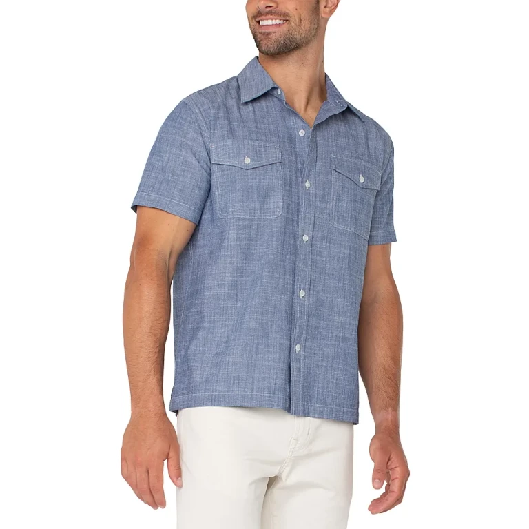 Liverpool Los Angeles Short Sleeve Button Up Chambray Shirt