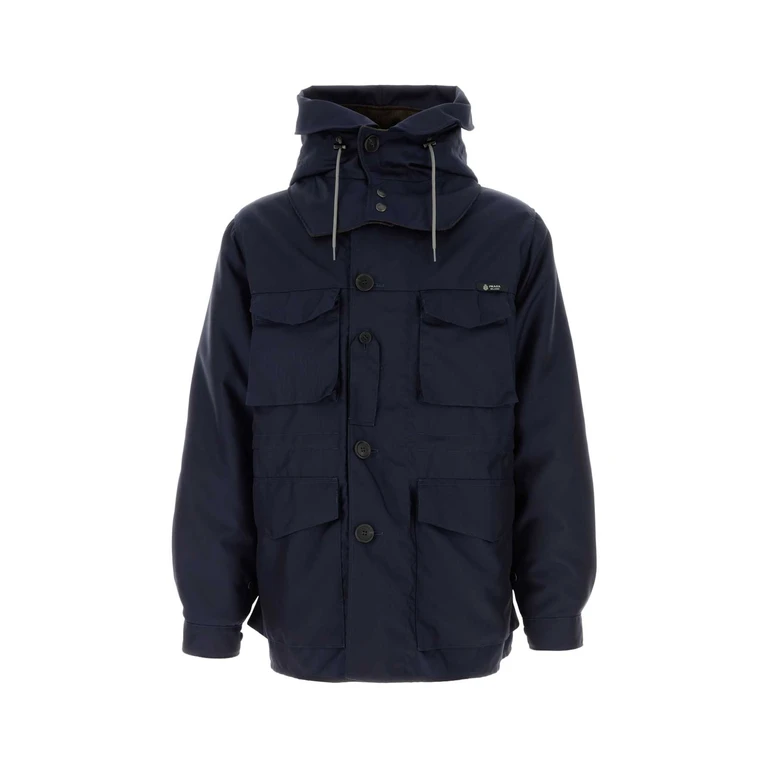 Prada Navy Blue Wool Blend Jacket Bleu Giubbini - Men