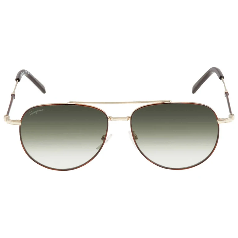 Ferragamo Green Gradient Pilot Unisex Sunglasses SF226S 723 58