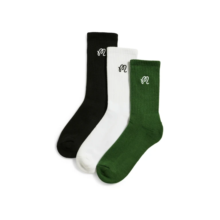 Malbon Crew Socks 3 Pack Multi One Size