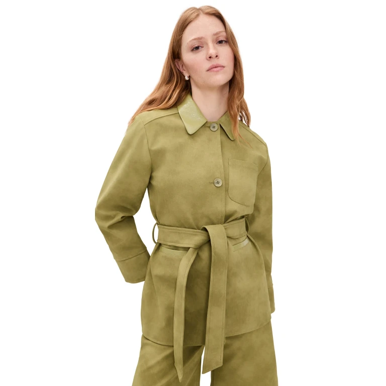 BAUM UND PFERDGARTEN Brodie Faux Leather Jacket Green Moss 44