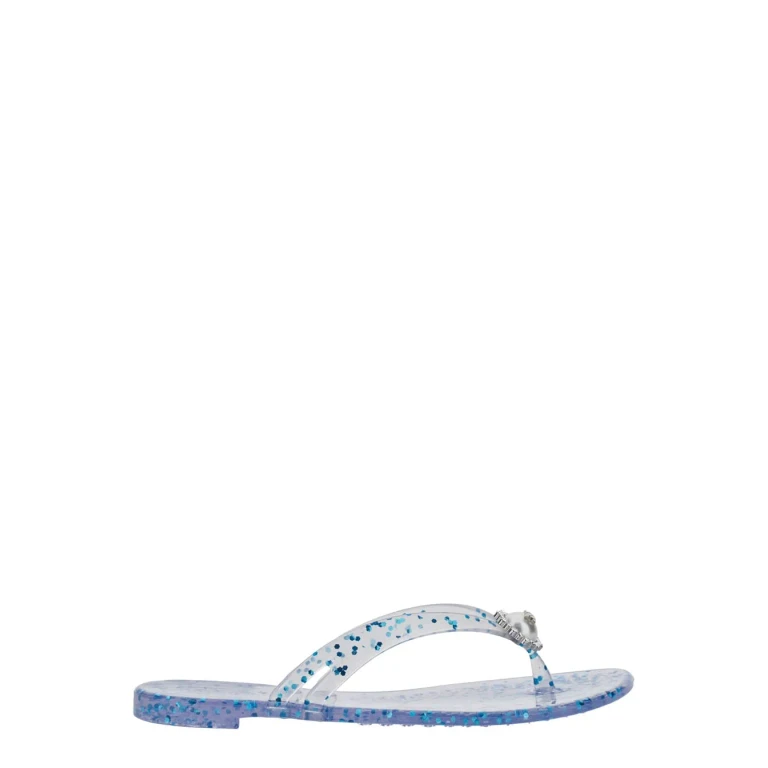 Casadei Multicolor Crystal-embellished Flip-flop Sandal In Pvc Woman