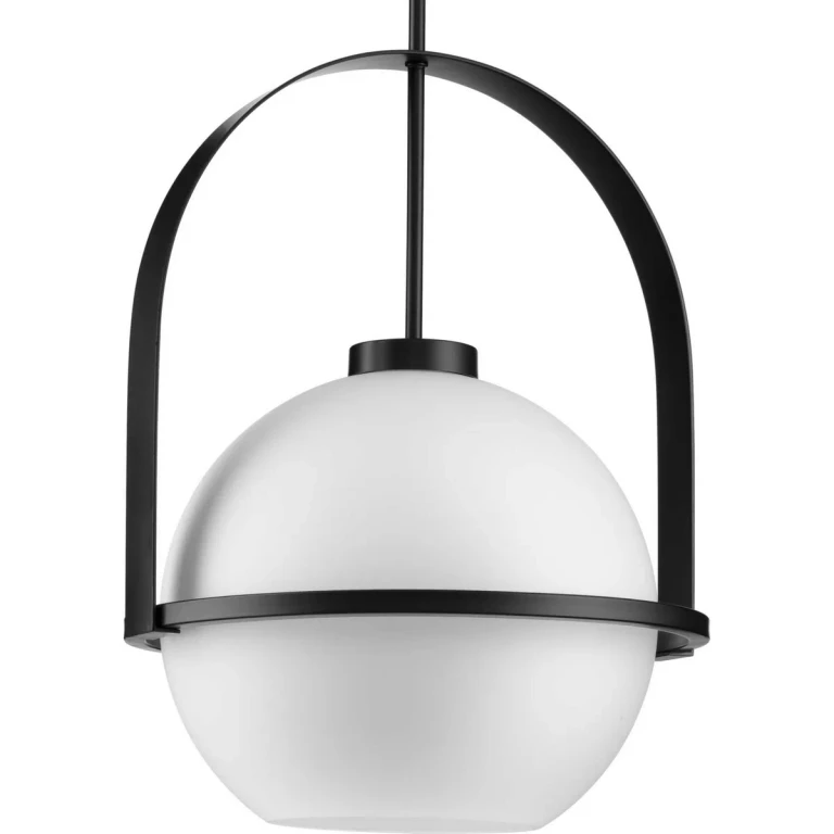 Matte Black One Light Pendant from the Delayne Collection