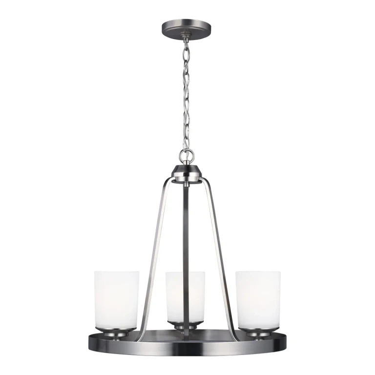 Sea Gull Kemal 3-Light Transitional Chandelier in Brushed Nickel - 3130703-962