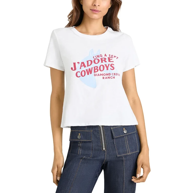 Cinq a Sept J'Adore Cowboys Graphic Tee