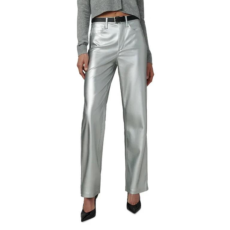 Joe's Jeans The Margot Faux Leather Straight Jeans in Black