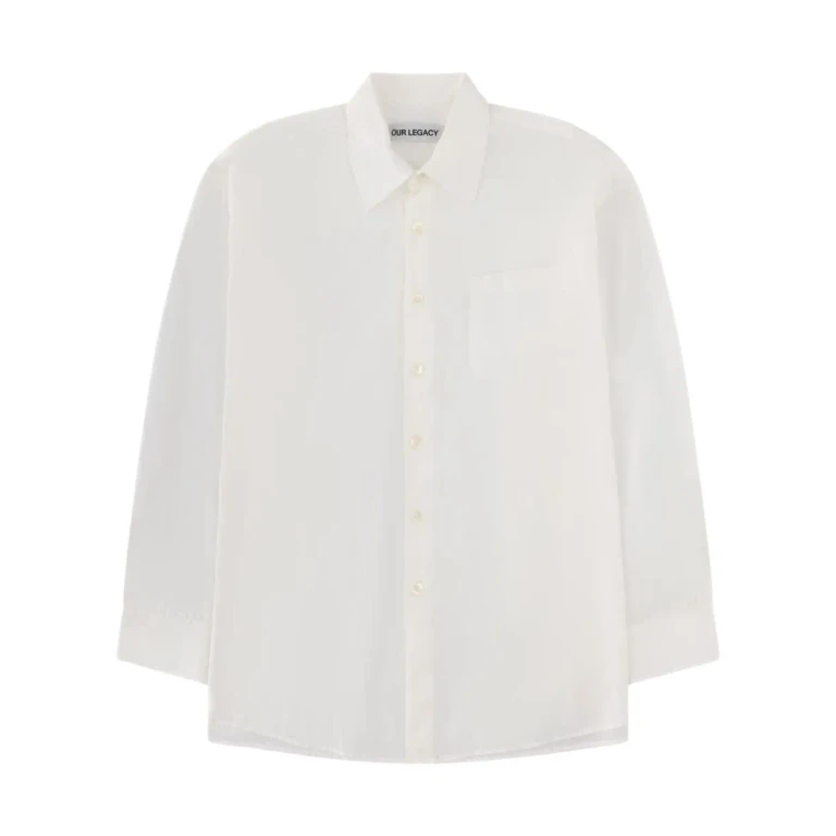 Chemise blanche en soie et coton