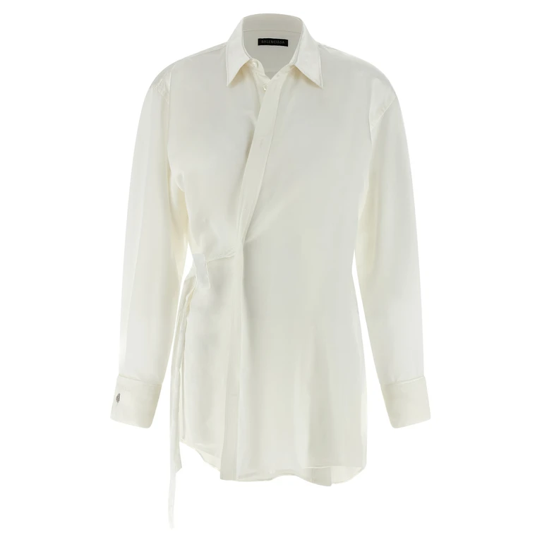 Balenciaga Wrap shirt White Silk Shirt, Blouse - Women