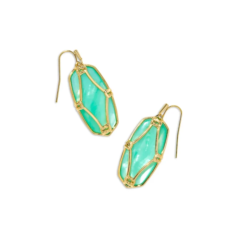 Kendra Scott Elle Lattice Framed Mother Of Pearl Drop Earrings