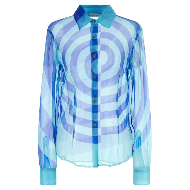 Dries Van Noten Cloudy Shirt Multicolor Silk Shirt, Blouse - Women