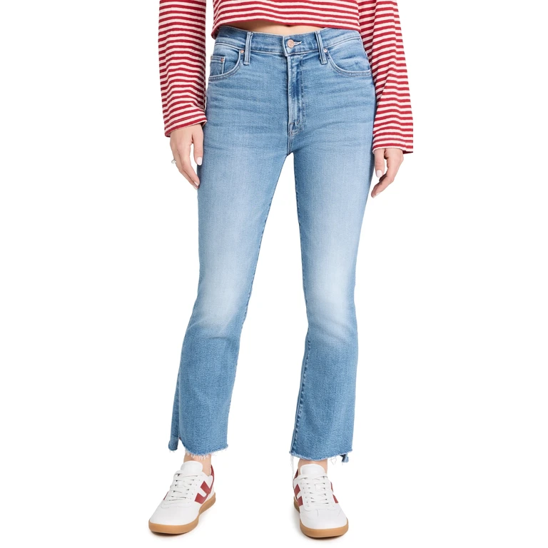 MOTHER The Insider Crop Step Fray Jeans Out of the Blue 24