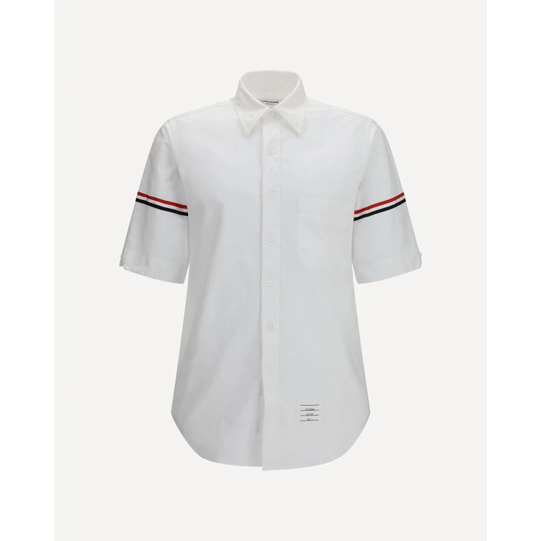 THOM BROWNE Short-sleeve Shirt with contrast stripes Male 2