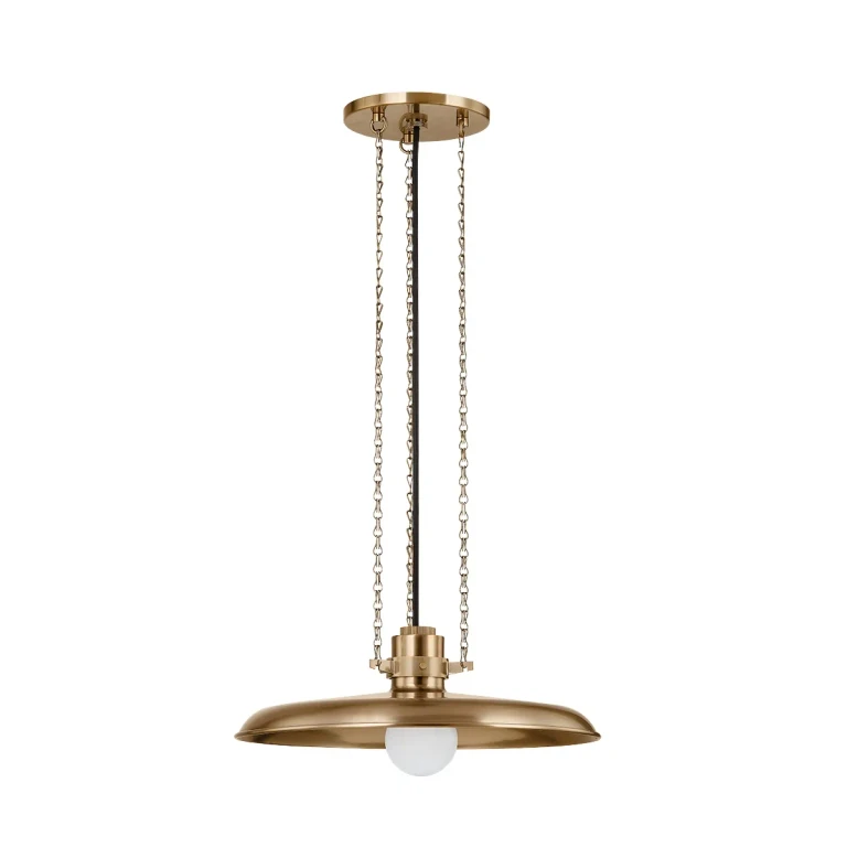 Patina Brass One Light Pendant from the Rainhill Collection