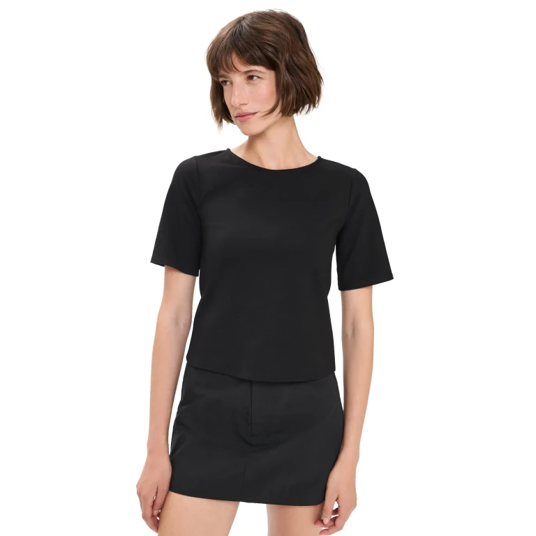 RIPLEY RADER Ponte Knit Short Sleeve Top Sea Blue L