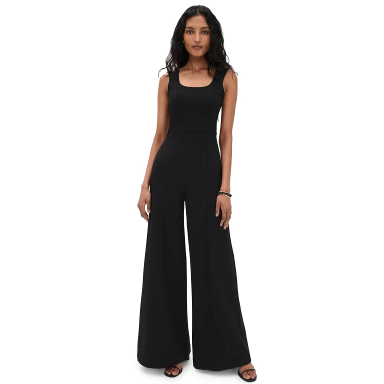 RIPLEY RADER Ponte Knit Tank Wide Leg Jumpsuit Black XS