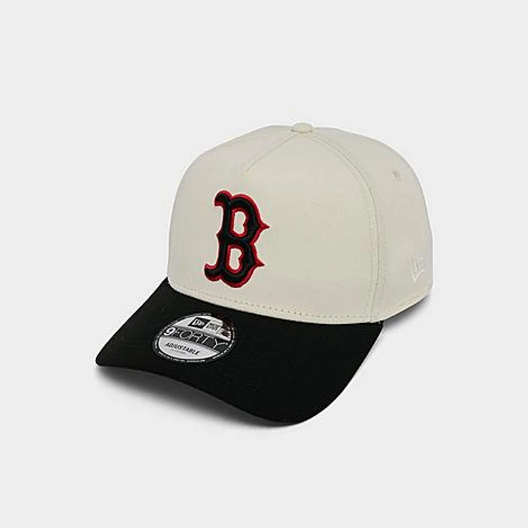 New Era Boston Red Sox MLB 9FORTY A-Frame Snapback Hat in Chrome/Black