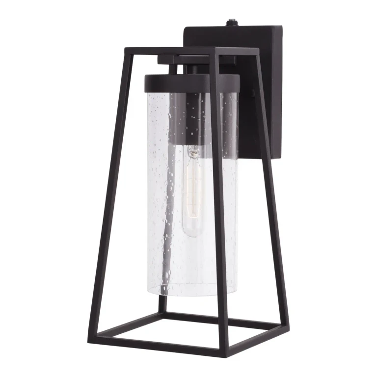 Textured Black One Light Outdoor Wall Mount from the Nash Collection