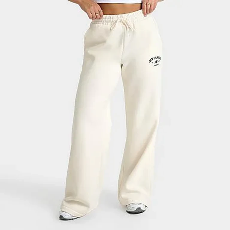 New Balance Women's Rise Wide-Leg Fleece Jogger Pants in Permafrost Size: XS