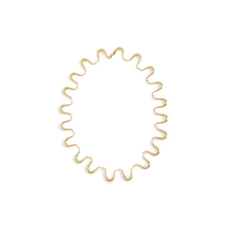 By Adina Eden Thin Squiggle Necklace Gold One Size