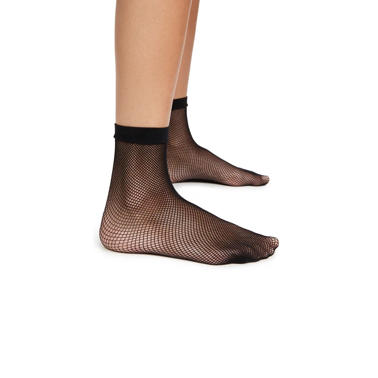 Stems Micro Fishnet Sneaker Socks Black One Size