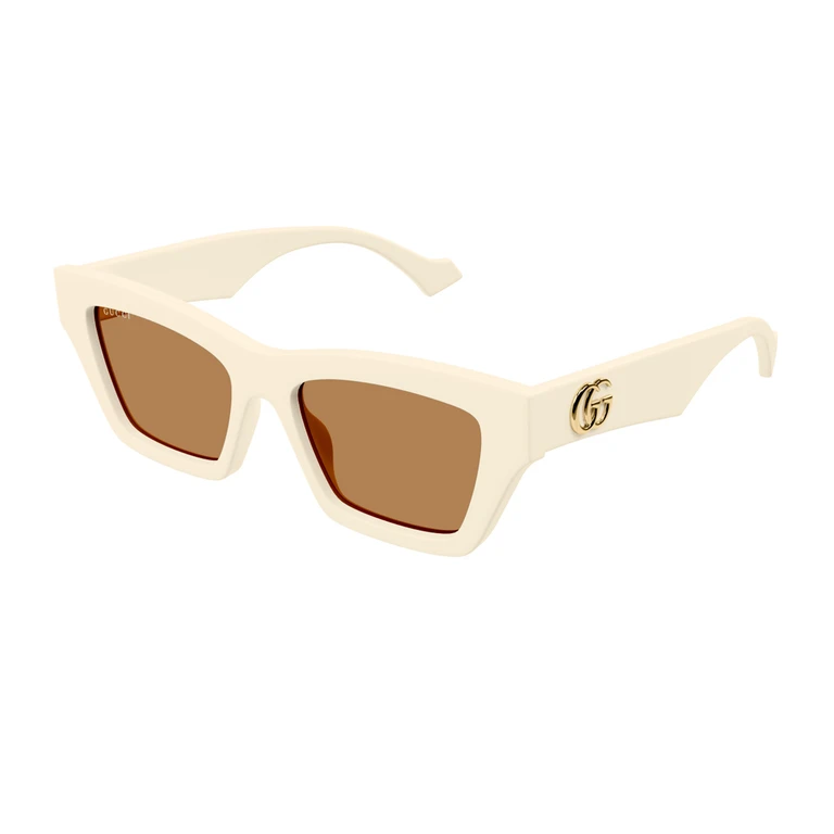 Gucci GG1753S Linea Emblem 003 Ivory Brown Avorio Recycled Acetate Occhiali Da Sole - Women