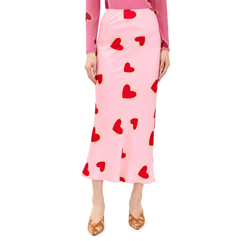 Never Fully Dressed Pink Hearts Dorris Skirt Pink 6