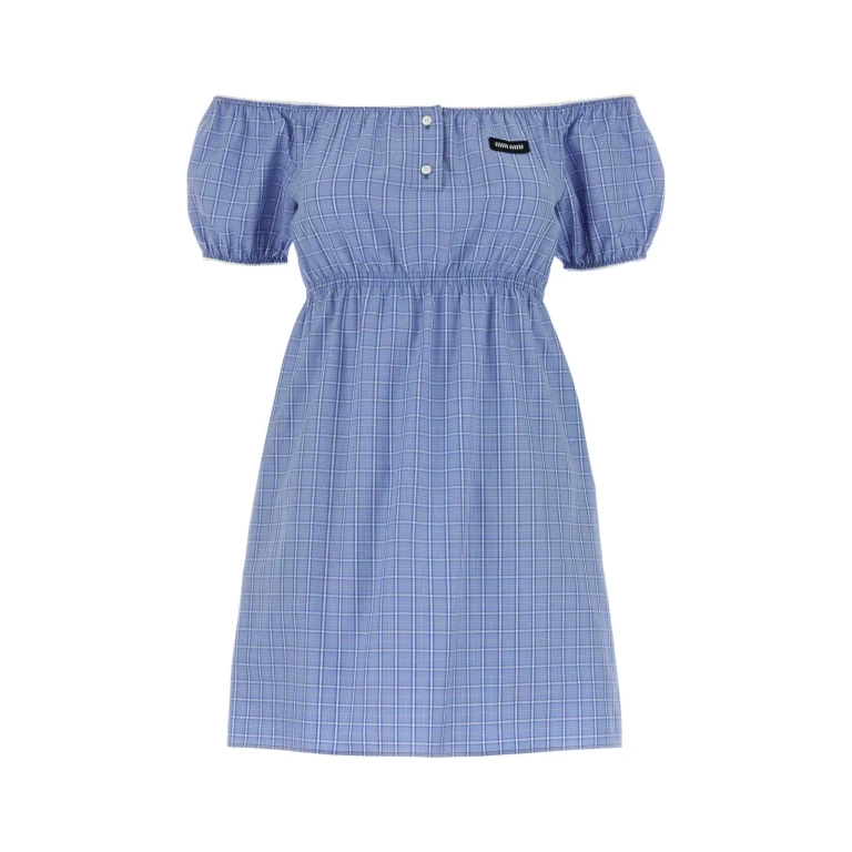 Miu Miu Embroidered Poplin Mini Dress