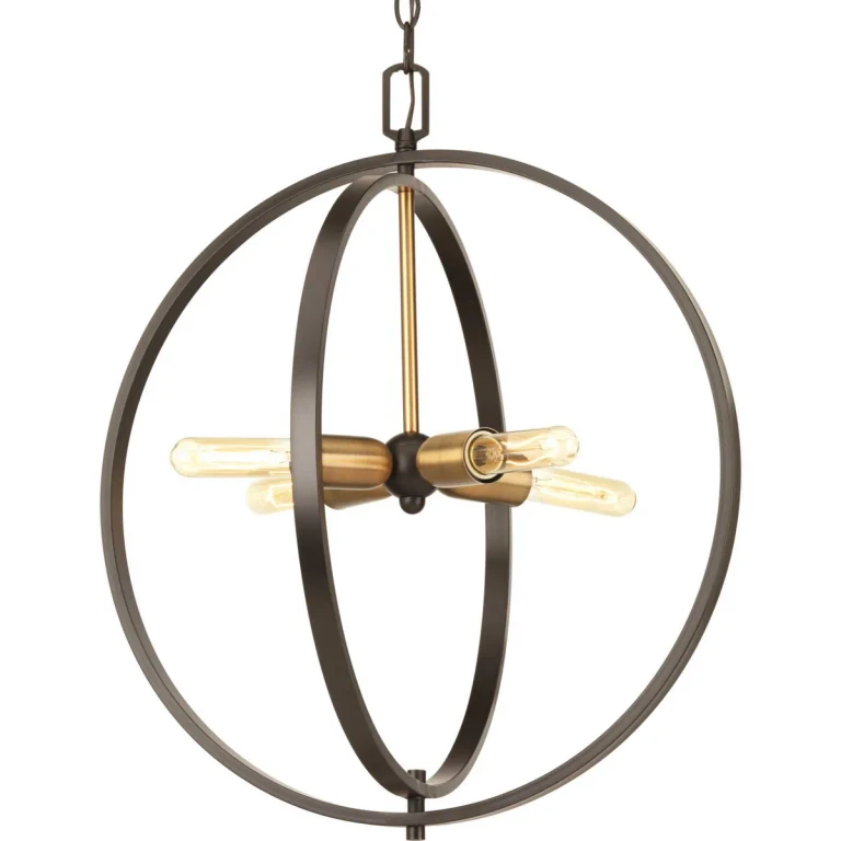 Antique Bronze Four Light Pendant from the Swing Collection
