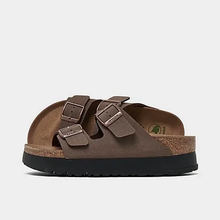 Birkenstock Women's Womens Arizona Flex Birko-Flor Platform Sandals in Stone Coin Size: 36