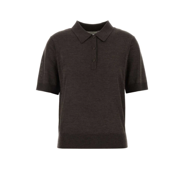 Loulou Studio Dark Brown Cashmere Migo Polo Shirt