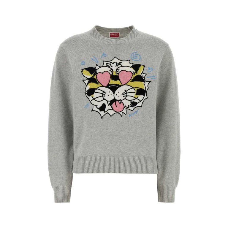 Grey Wool Blend Sweater Palegrey Exterior: Cotton Maglieria - Women