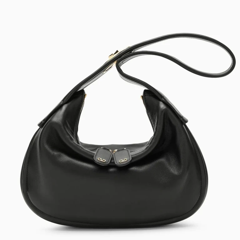 Valentino Garavani Light Blue Leather Small Hobo Moon Handbag