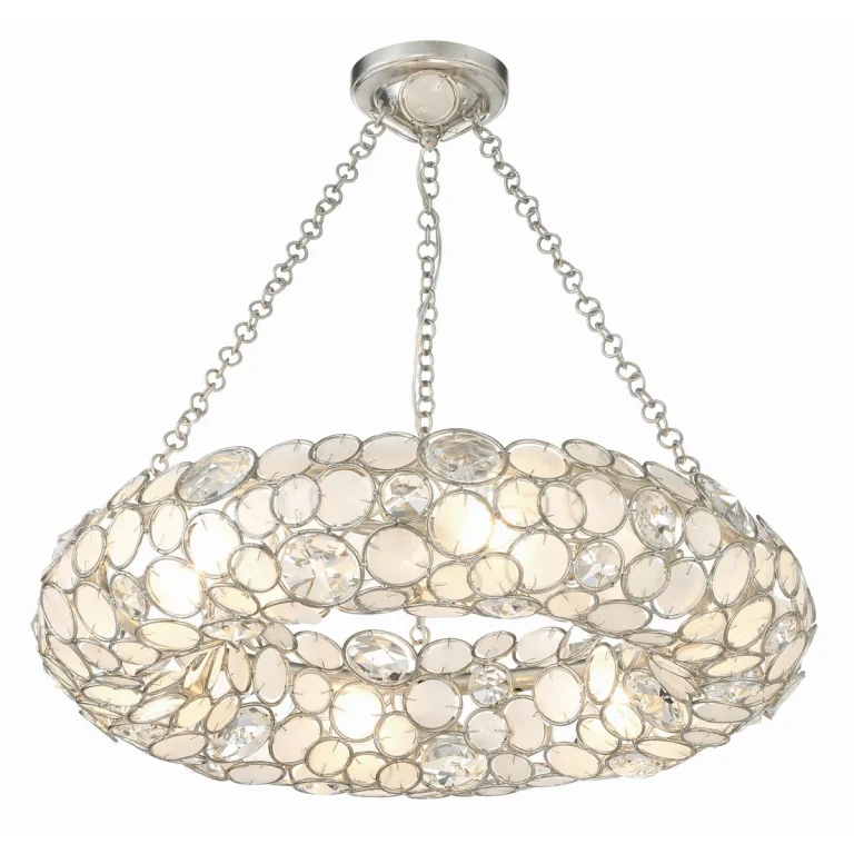 Antique Silver Six Light Chandelier from the Palla Collection