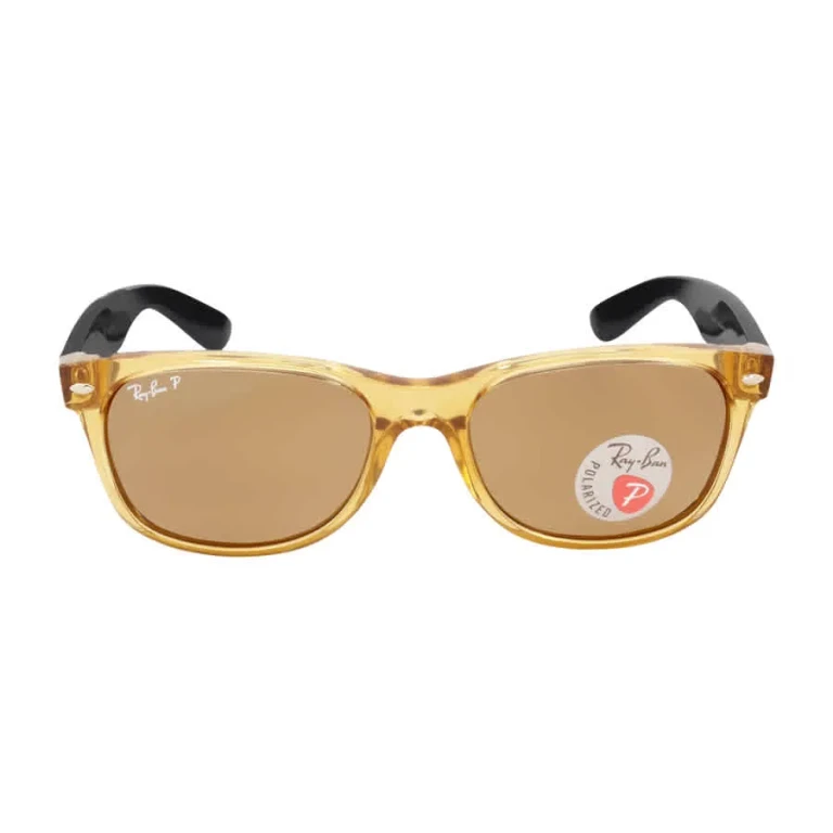 Ray Ban New Wayfarer Bicolor Polarized Brown Unisex Sunglasses RB2132 945/57 55