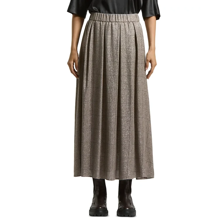 Peserico Long Plaid Skirt