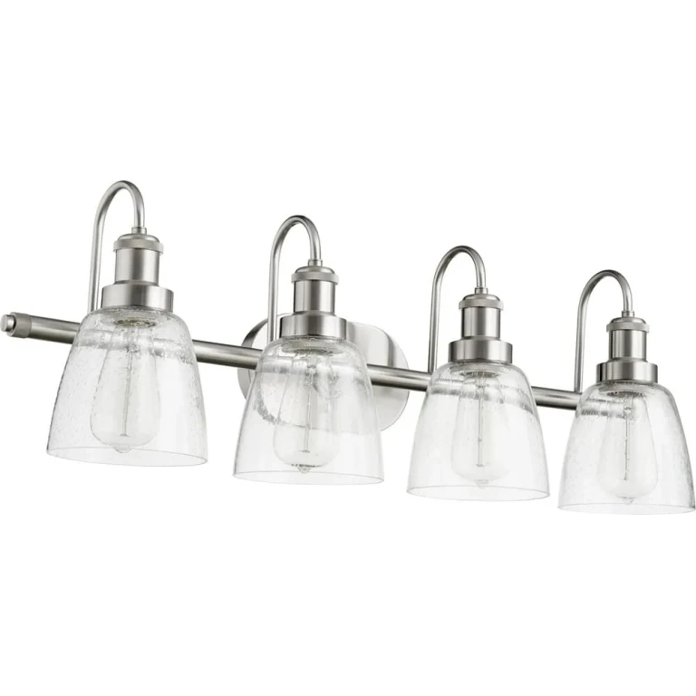Quorum Transitional 4-Light Bathroom Vanity Light in Satin Nickel