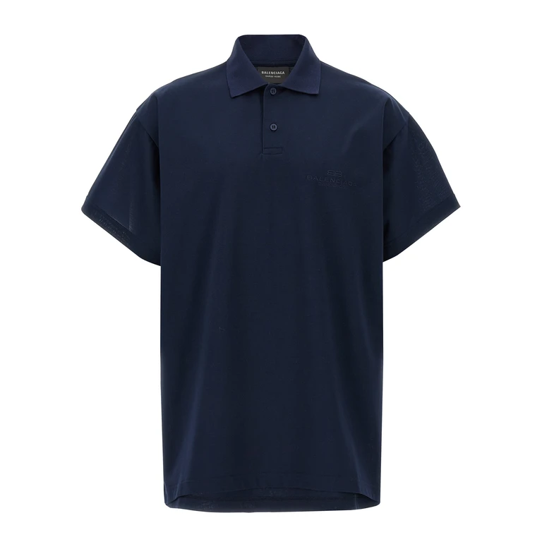 Blue Cotton Polo Shirt - Men