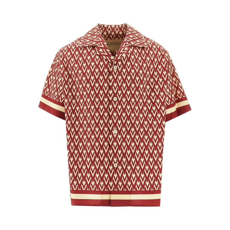 VALENTINO 'Toute la V' poplin bowling shirt Man 46