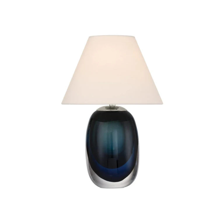 Blue Clear Polished NIckel LED Table Lamp from the Danza Collection