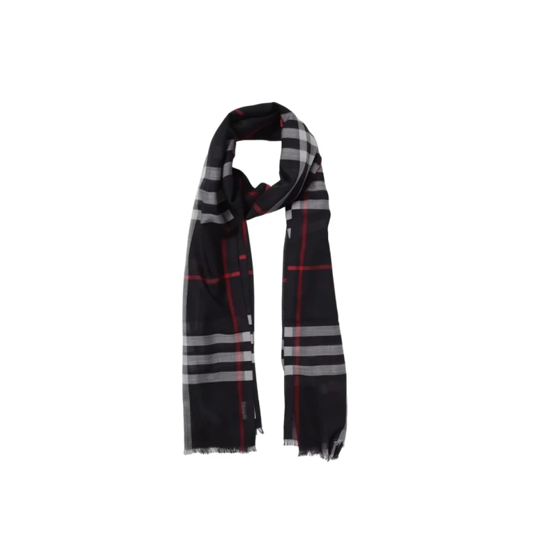 Burberry Giant Check Wool-Silk Gauze Scarf
