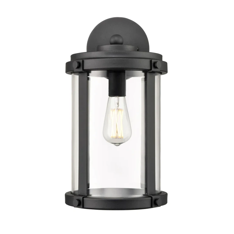 Textured Black One Light Outdoor Wall Sconce from the Collection