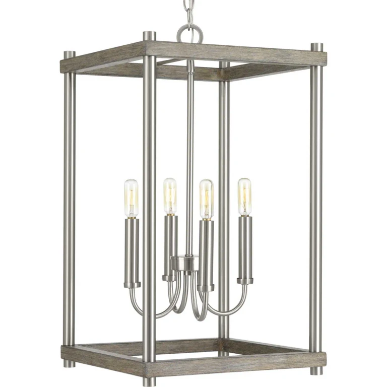 Brushed Nickel Four Light Pendant from the Fontayne Collection