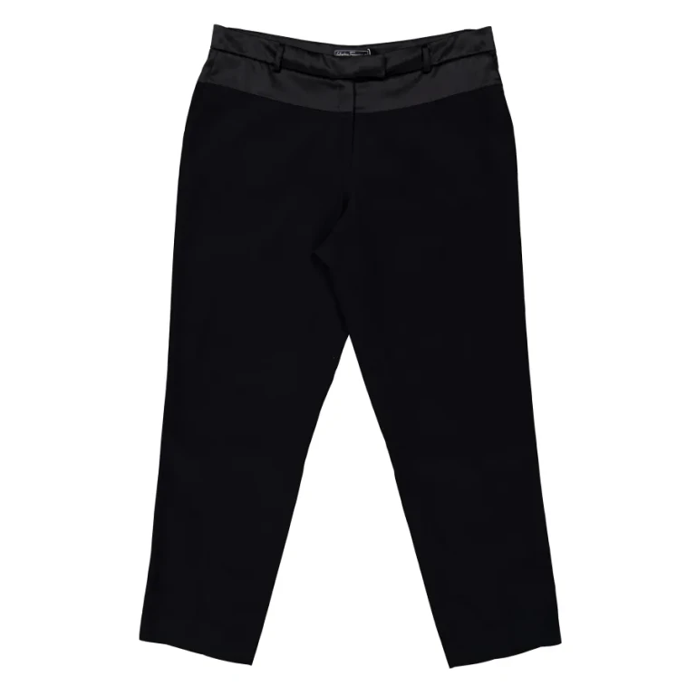 Ferragamo Cady Parte Opaca Tailored Trousers in Black, Brand Size 48 ( US Size 14 )
