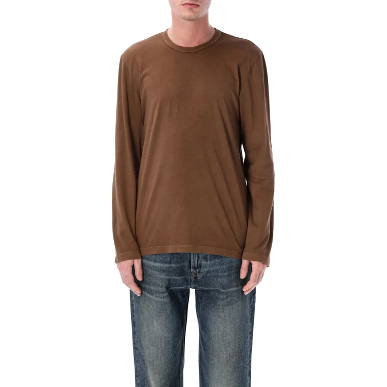 Long-Sleeved Cotton T-Shirt with Crew Neck (MLJ3351CRP)