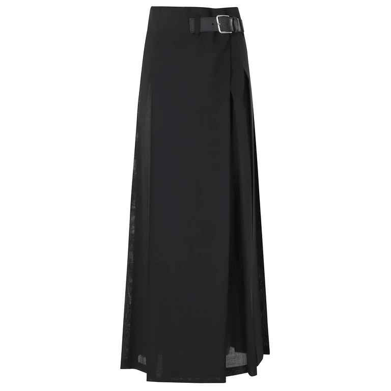 Department5 Gilles Gonna Kilt Lunga Black Poliestere Lana Vergine - Women